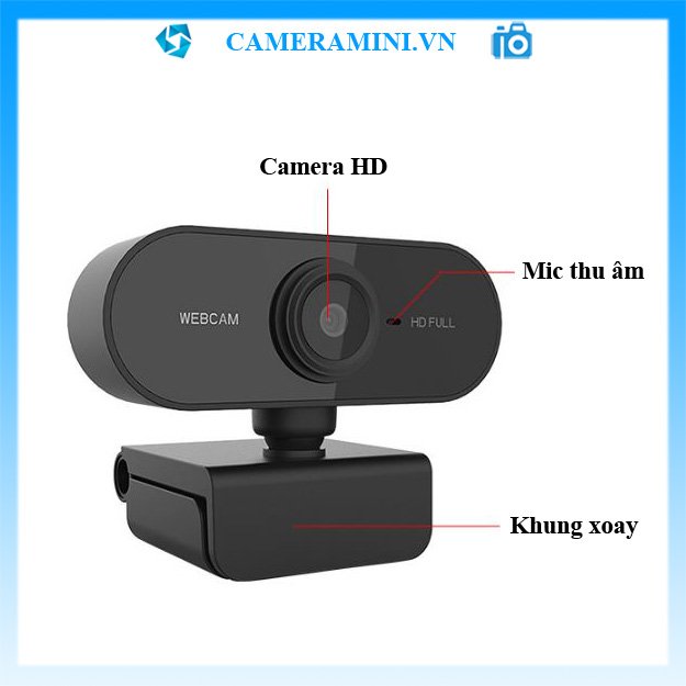 Webcam máy tính fullHD 1080p sắc nét, có mic thu âm hỗ trợ học online, livestream giảng bài. Có kẹp, cổng usb