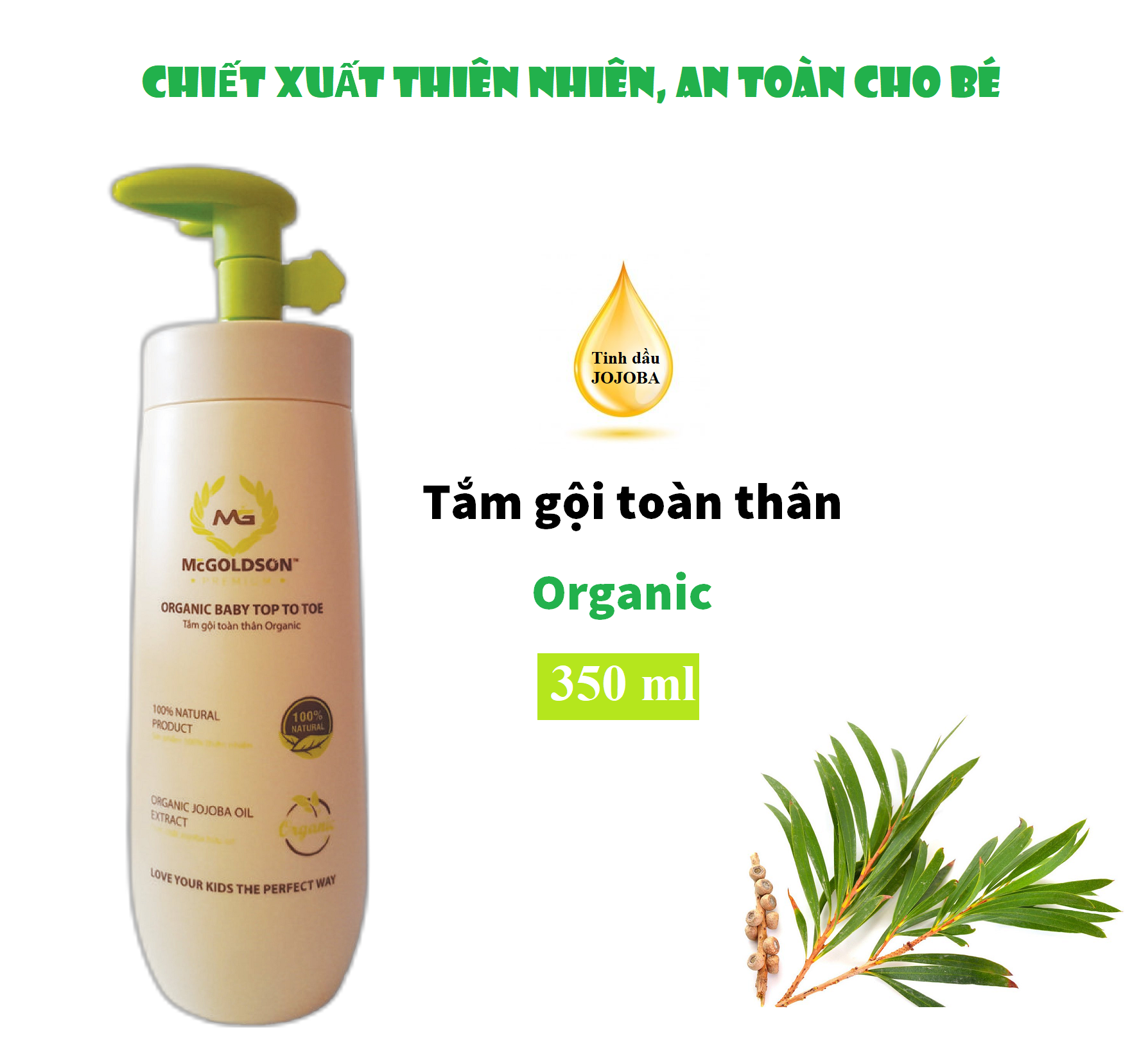 Tắm gội toàn thân Organic 350mL