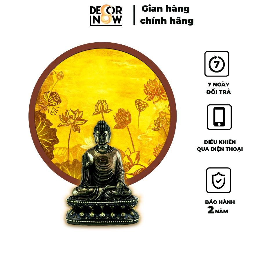 Đèn Hào Quang Phật In Tranh Trúc Chỉ DECORNOW 30,40 cm, Trang Trí Ban Thờ, Hào Quang Trúc Chỉ HOA SEN DCN-TC4
