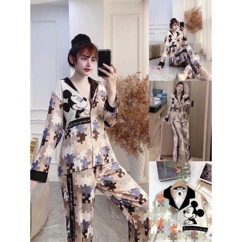 Bộ Mặc Nhà Tay Dài Thiết Kế LatinPyjama Lụa dài tay cao cấp cực sang