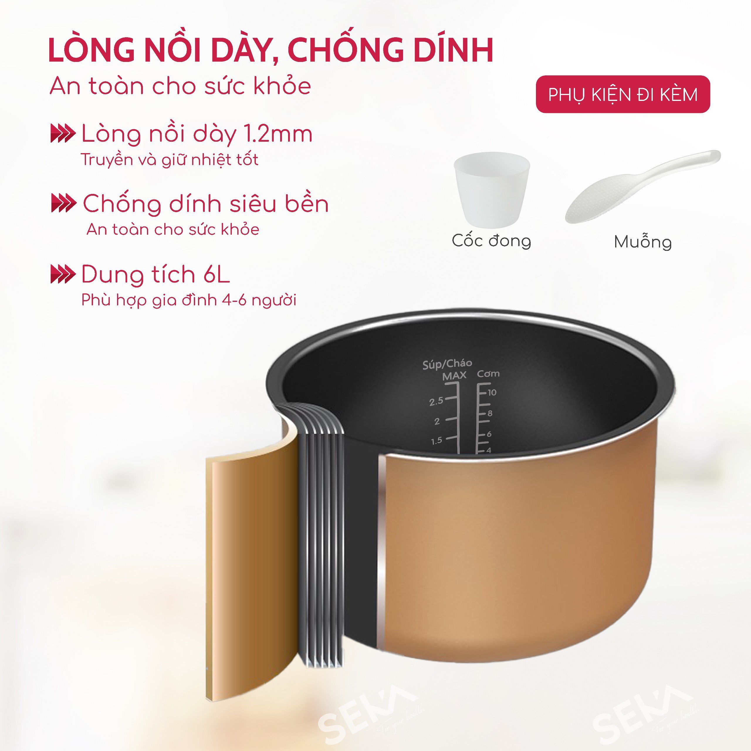 Nồi Áp Suất Điện Đa Năng SEKA SK5858 - Hàng Chính Hãng