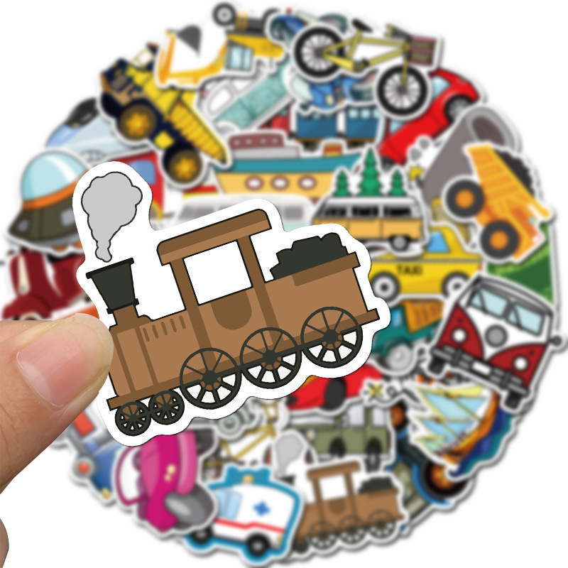 Sticker 40 miếng hình dán Transport