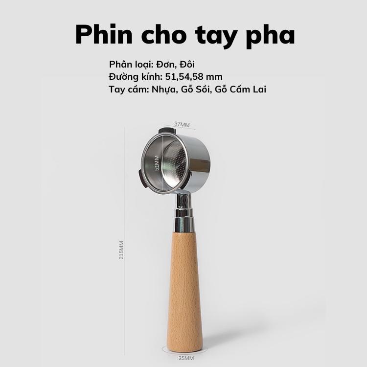 Rổ phin inox 51mm tay pha cà phê espresso cafe pha máy lỗ nhỏ tạo crema dày sánh và mịn đủ size đủ loại bảo hành 1 đổi 1