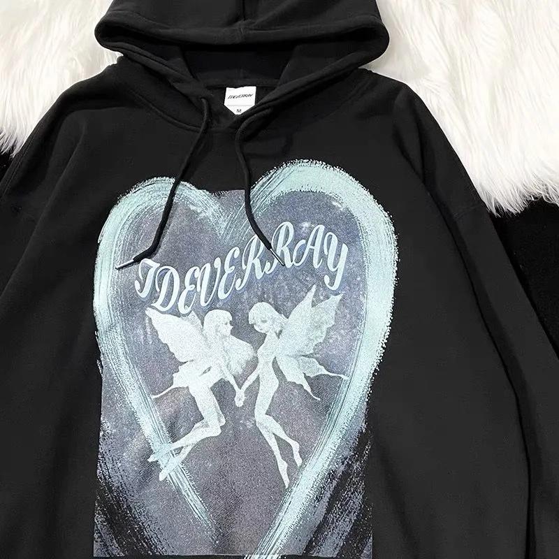 Hoodie Nam Nữ phong cách Harajuku cá tính chất nỉ trần bông từ 50-75kg