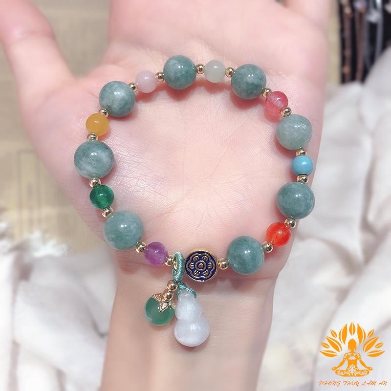 VÒNG TAY ĐÁ PHONG CÁCH TÂY TẠNG CHALCEDONY CÁ TÍNH TRẺ TRUNG TẶNG KÈM HỘP GẤM CAO CẤP