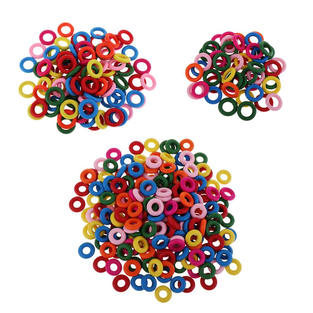 2xDyed Mixed Color Wood Ring Pendant Connector Jewelry Making 0.79inch 100Pcs