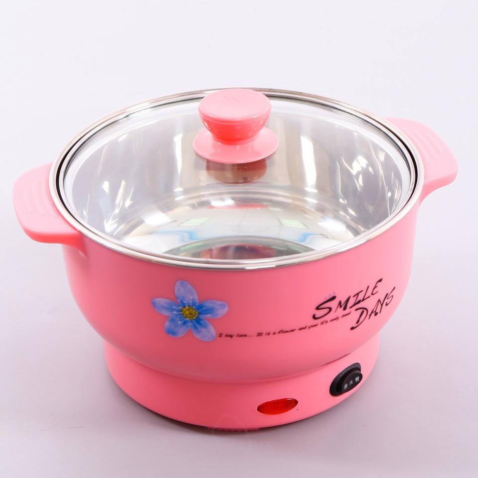 Nồi Lẩu Điện Mini 26cm Nikai Vung Kính - Nồi Lẩu Đa Năng Gia Đình 26cm Siêu Tốc