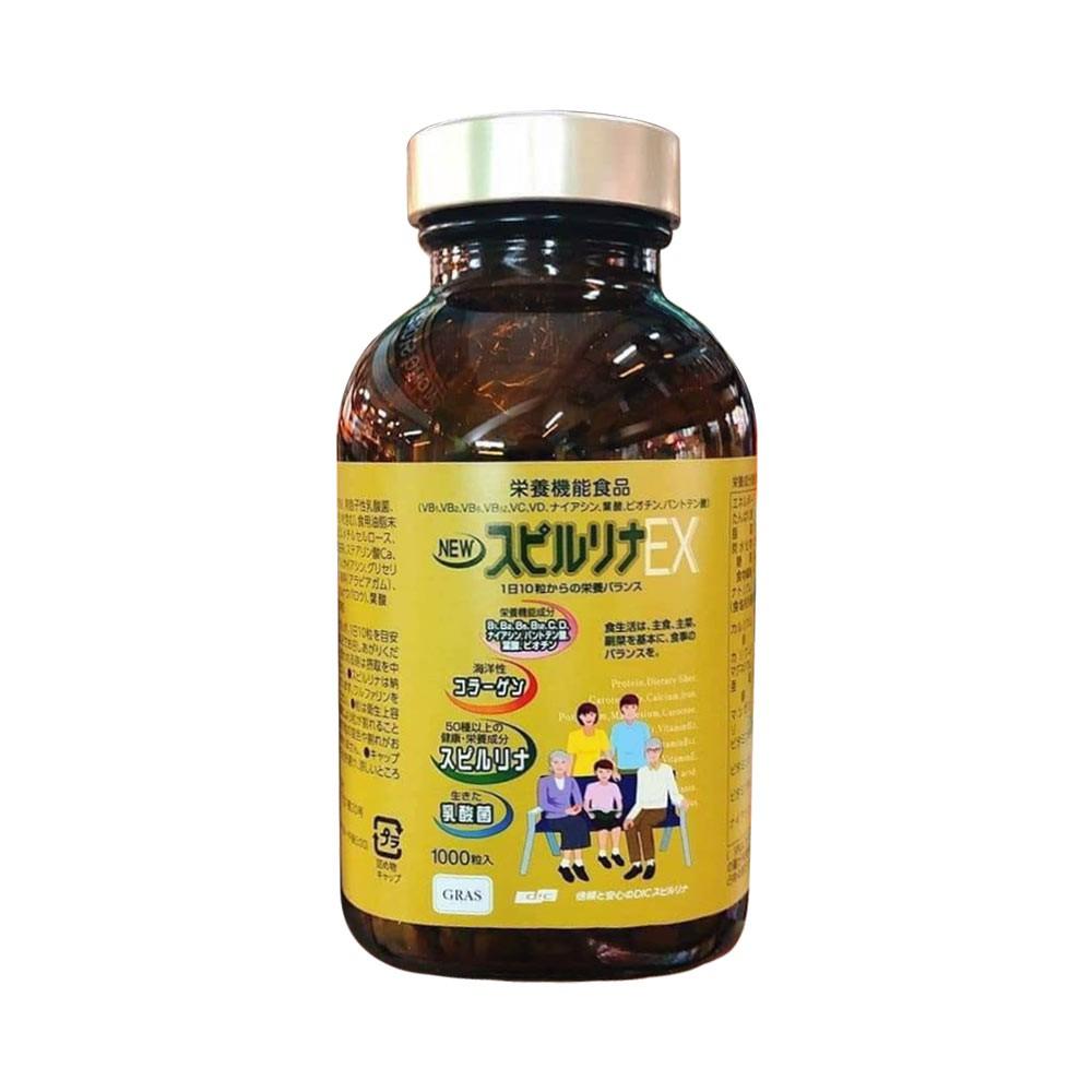 Tảo Vàng Spirulina EX Nhật Bản (Hộp 2 lọ, mỗi lọ 1000 viên)