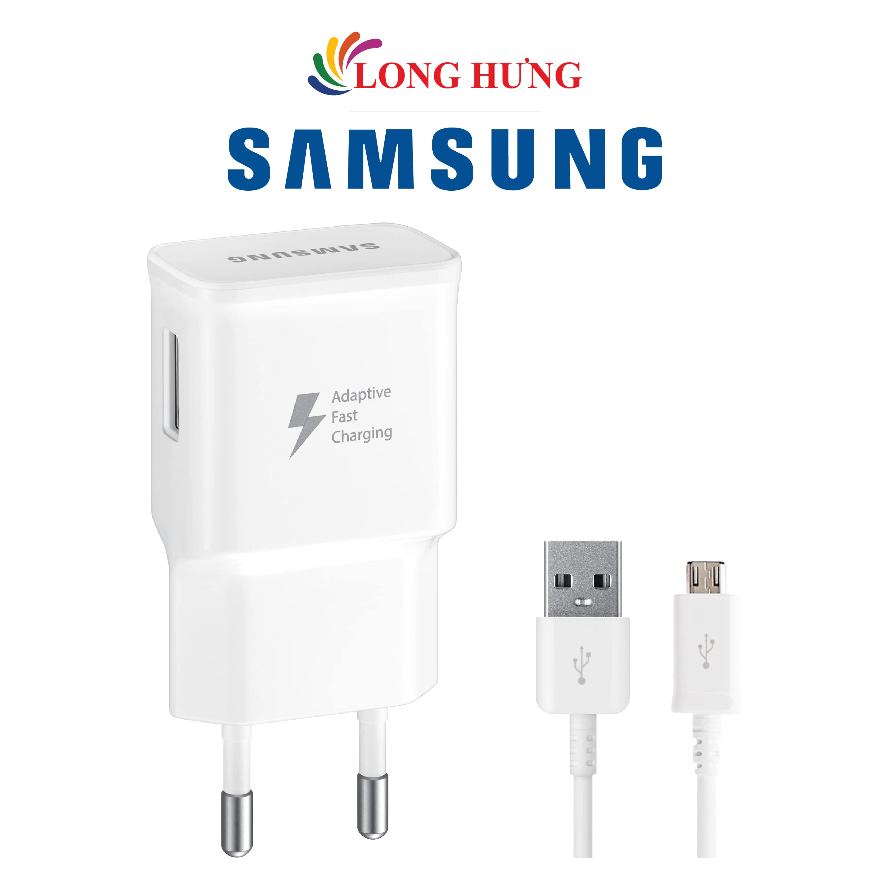 Combo cốc sạc Samsung Travel Adapter PD15W 1USB + Cáp Micro USB 1.5m EP-TA20EWEUGWW - Hàng chính hãng