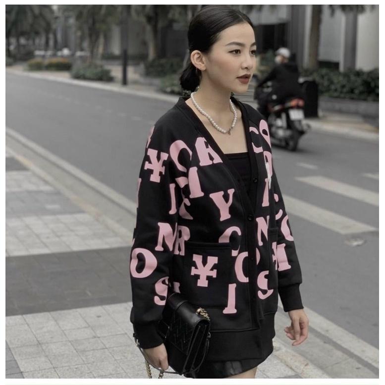 Áo Khoác Nỉ Bông Cardigan IN Chữ Nam, Nữ Unisex-CDGINCHU