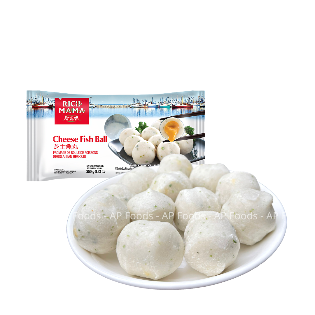 Cá viên nhân phô mai Rich mama 250g -Viên thả lẩu - Hàng đông lạnh nhập khẩu Malaysia