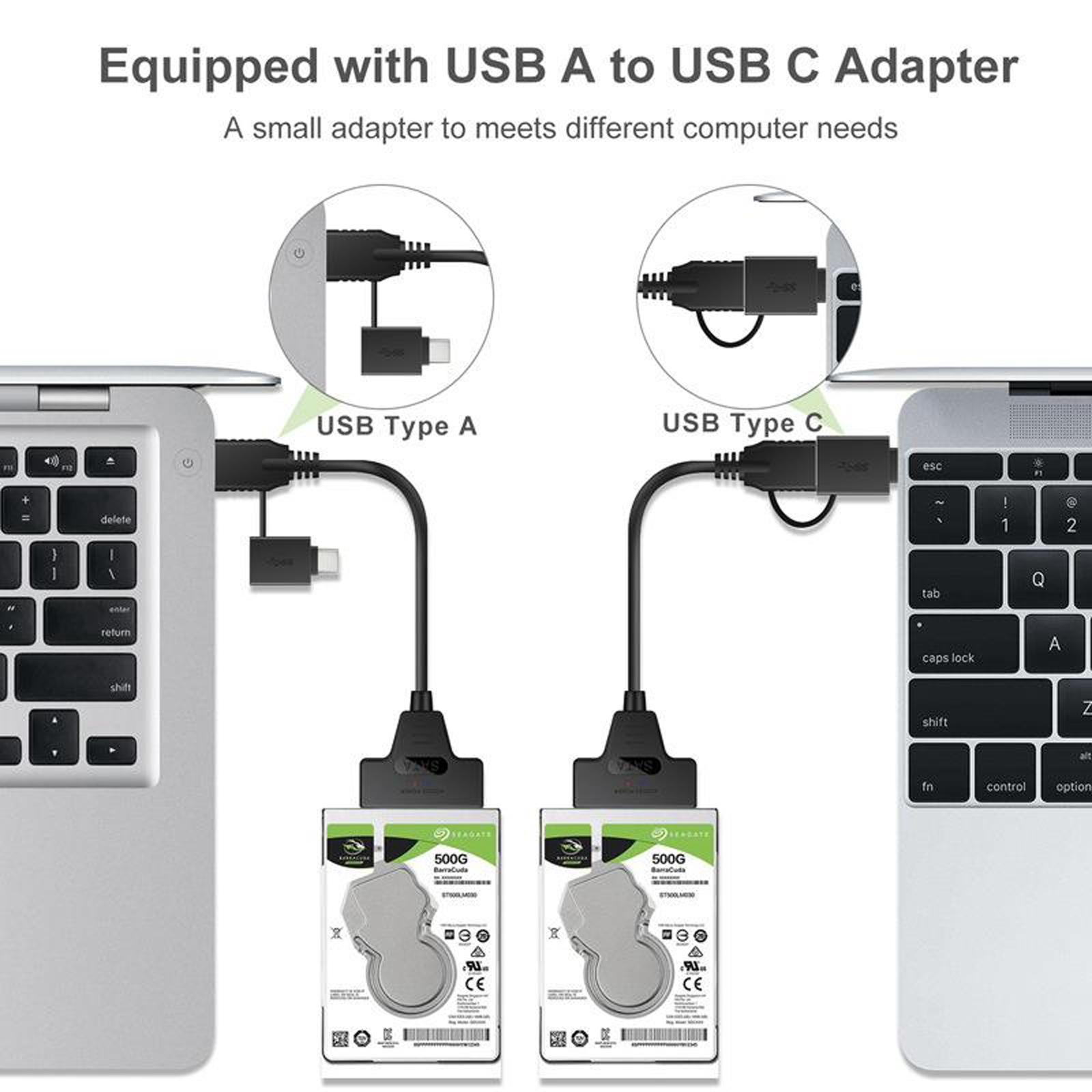SATA to USB Adapter, USB 3.0 SATA III Hard Drive Adapter Cable, SATA to USB 3.0 Adapter Cable, for 2.5 inch SSD & HDD High Quality