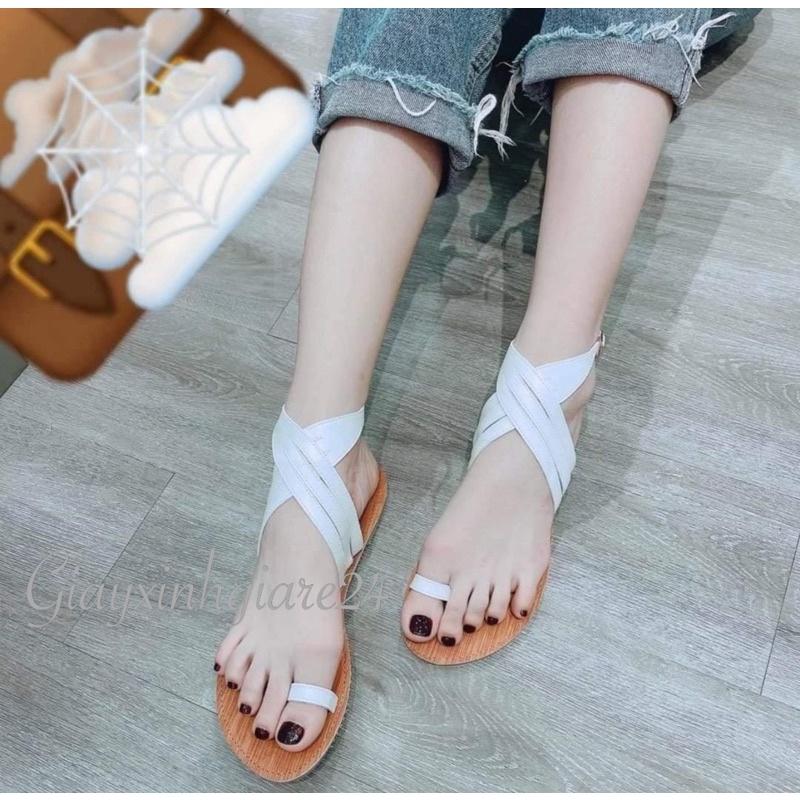 Giày sandal nữ chiến binh xỏ ngón quấn chéo cổ chân CBXN