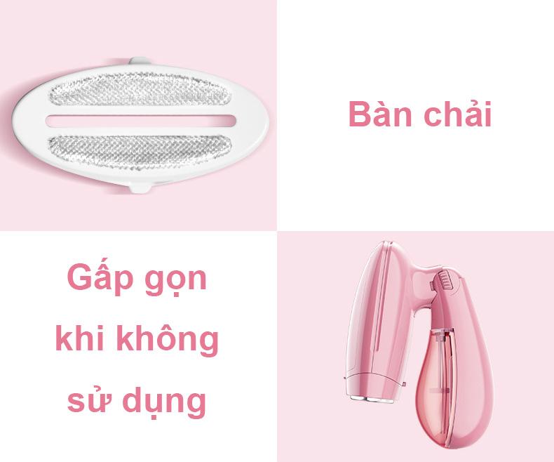 Bàn ủi hơi nước Model: KW-001 có thể gấp gọn vô cùng tiện lợi khi đi du lịch - Màu hồng tặng kèm 1 tấm lót ủi đồ