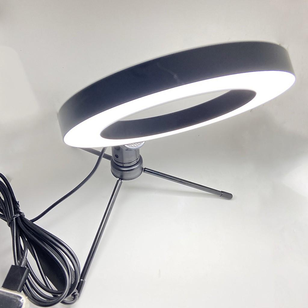 Bộ đèn livestream mini 3 chế độ 16cm có giá đỡ 3 chân xoay 360 kèm kẹp điện thoại