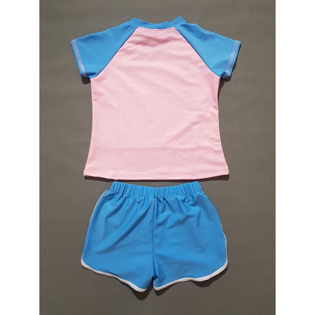 Bộ đồ bơi 2 mảnh áo và quần bơi năng động cho bé gái 30-48kg đi biển đi bơi