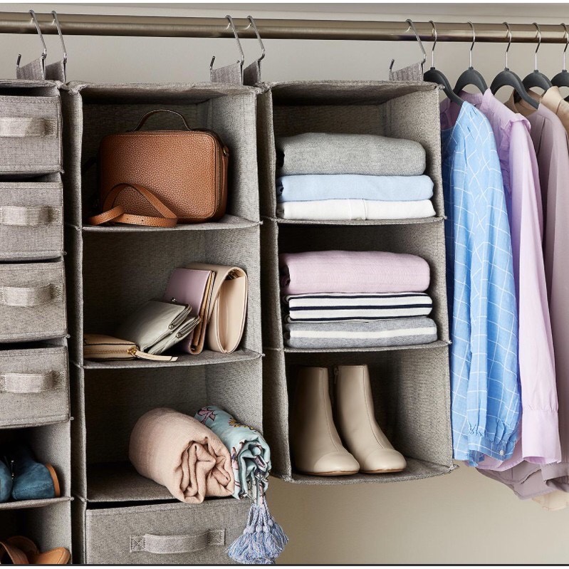 Tủ vải treo quần áo 3 tầng tiện gọn dễ tìm hàng Việt Nam cao cấp chất vải oxford 300d - Màu Ghi