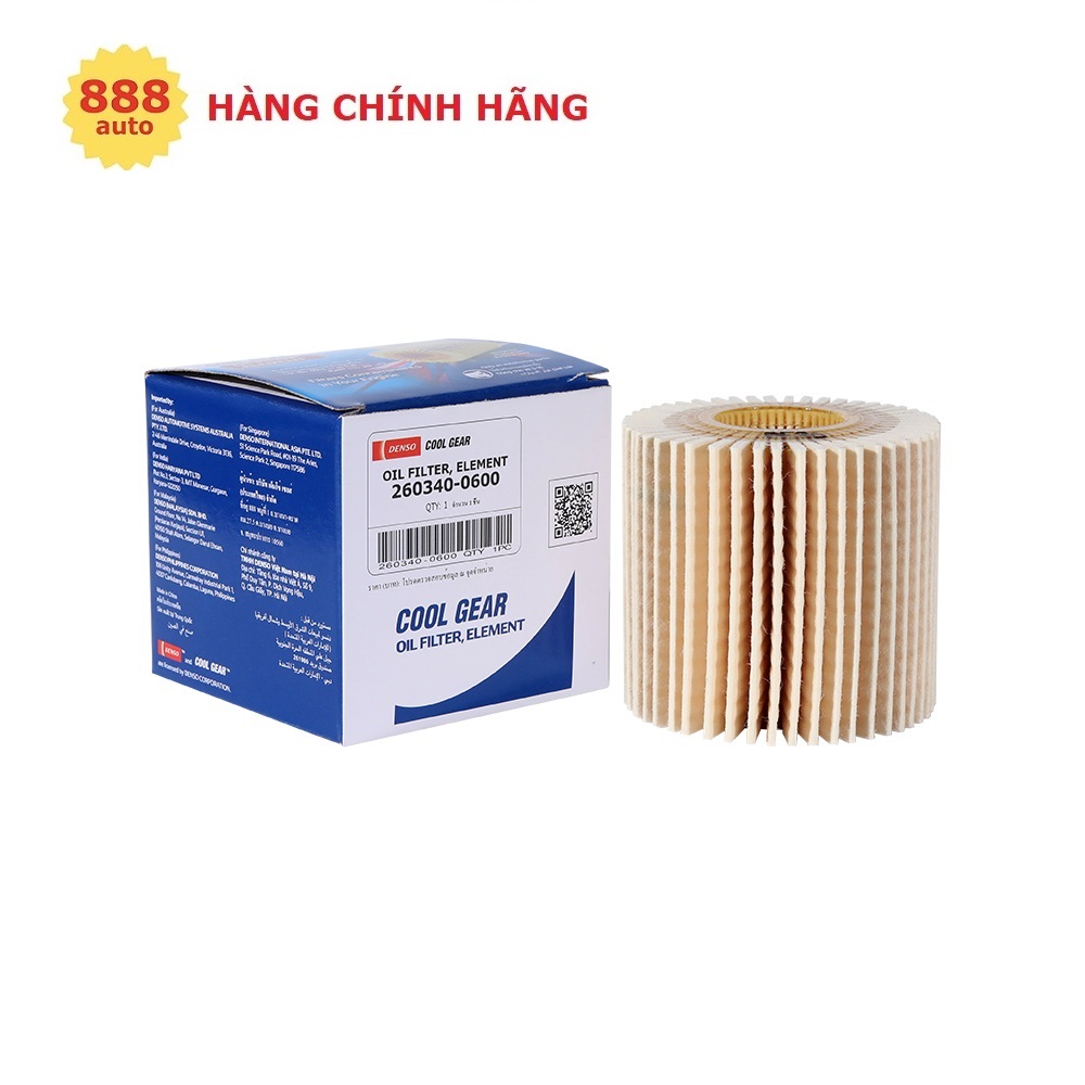 Lọc dầu giấy DENSO, cho xe ô tô Toyota Camry, Corolla Altis, Highlander, Alphard; Lexus NX, RX, -0600