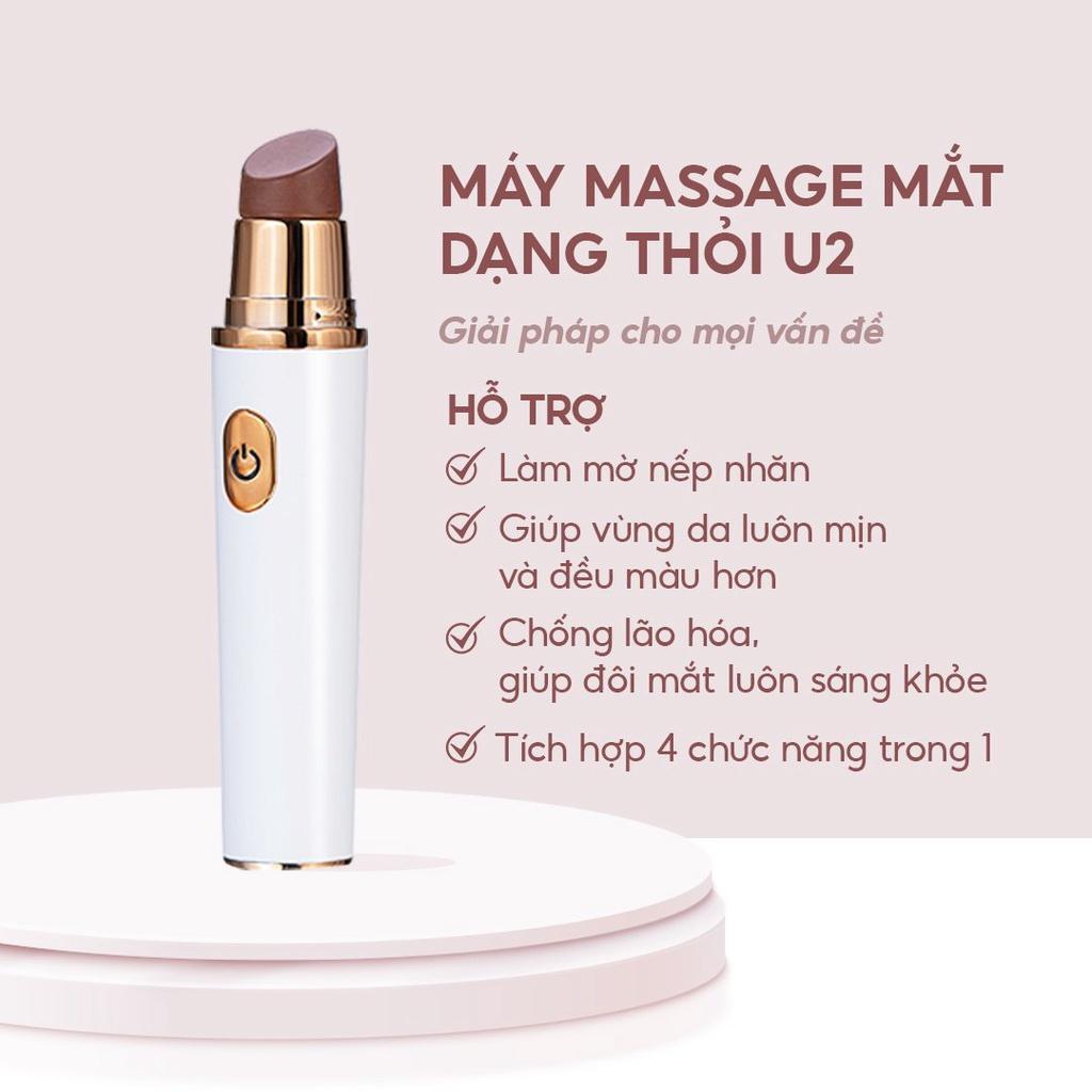 Máy massage mắt giảm nếp nhăn, giảm bọng mắt JOOU U2 Công nghệ Nhật Bản - Đầu đá Bian, Tặng Máy Rửa Mặt Massage JOOU L1901