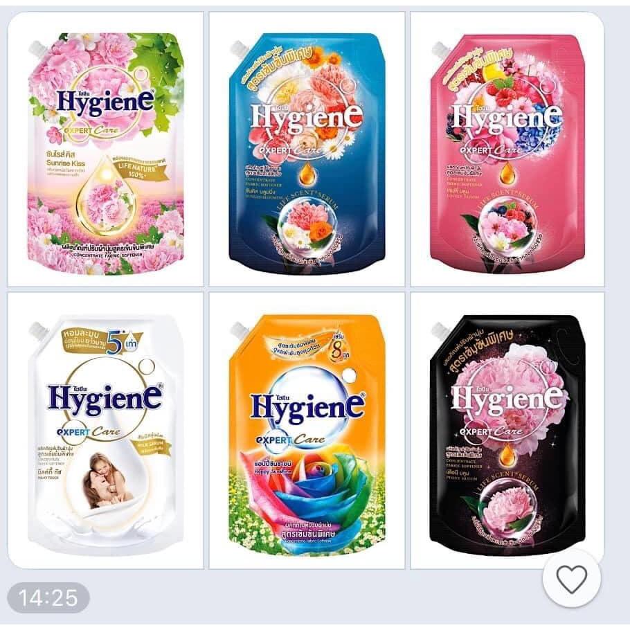 Nước xả vải Hygiene Thái Lan huyền bí đậm đặc thơm lâu túi nước xả hygiene 1150ml