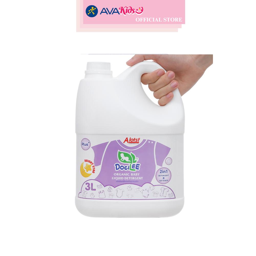 Nước giặt xả quần áo cho bé Docilee Organic - Bright Star hương phấn thơm can 3 lít