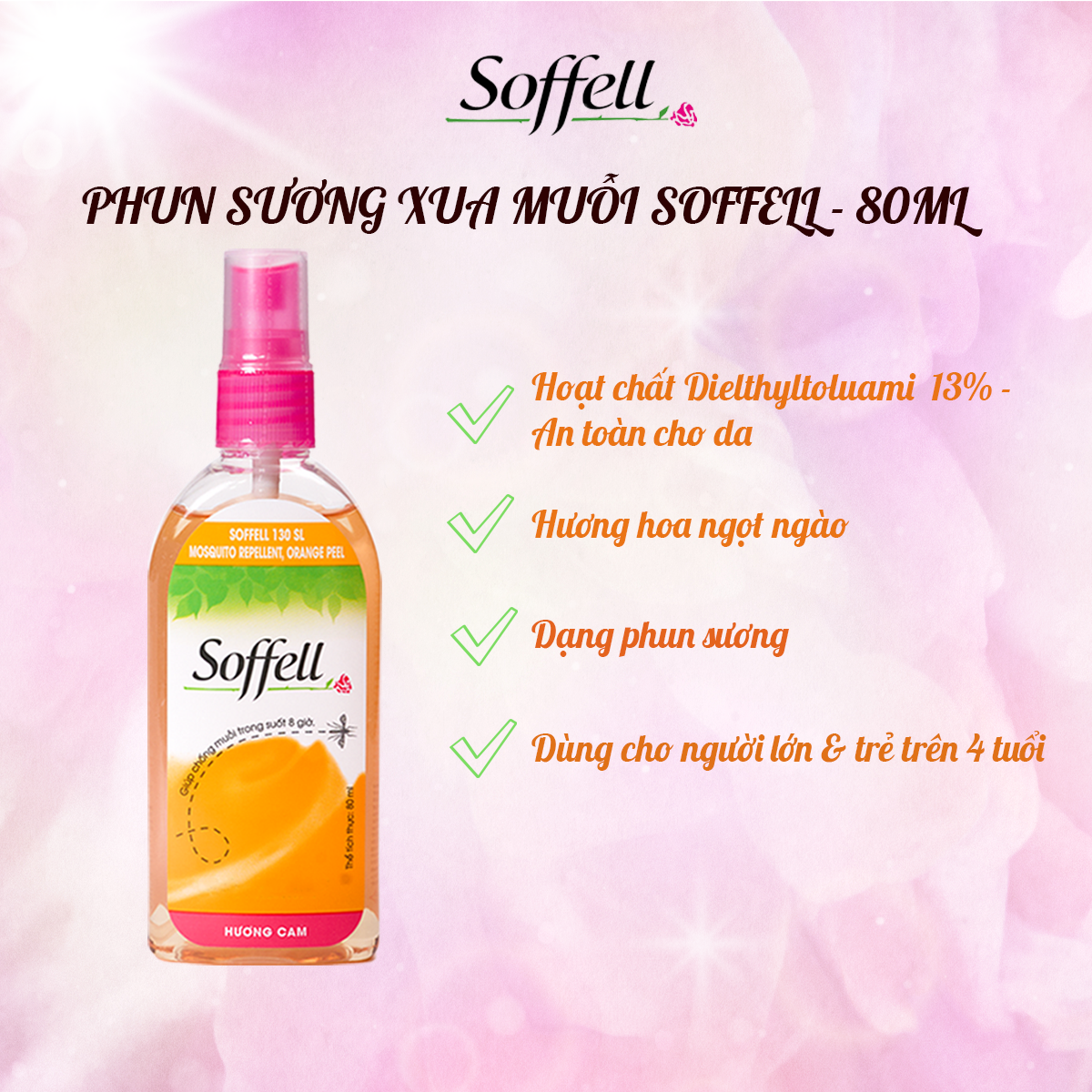 PHUN SƯƠNG XUA MUỖI SOFFELL - 80ML