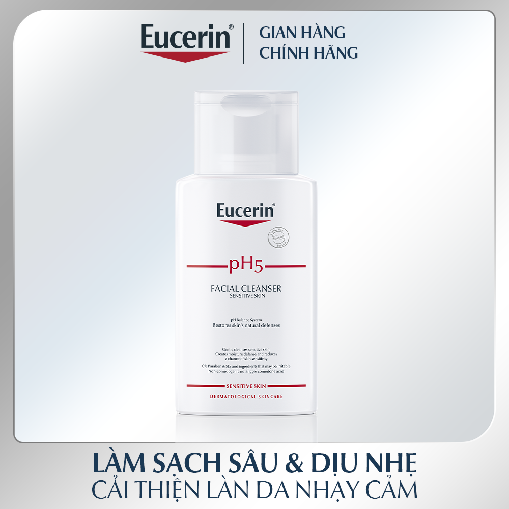 Sữa rửa mặt không gây kích ứng cho da nhạy cảm Eucerin pH5 Facial Cleanser 100ml