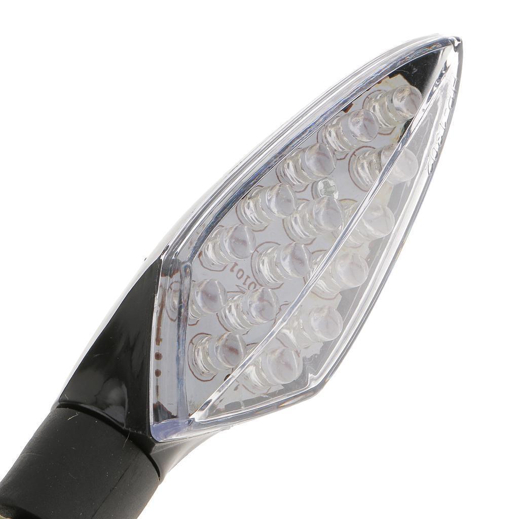 Black Motorcycle Motorbike Stalk 15 LED Light Indicator Blinker