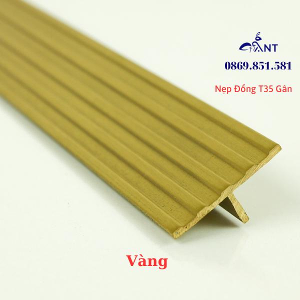 Nẹp Đồng T35 gân đủ màu, Nẹp đồng chữ T, Nẹp đồng chống trơn, giá 1m