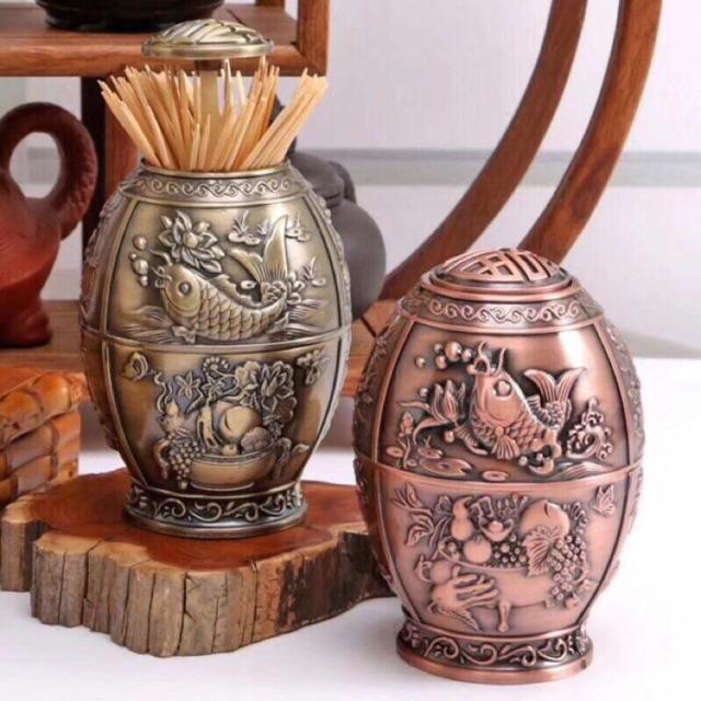 Lọ đựng tăm ĐỒNG phong cách Hoàng gia Nga