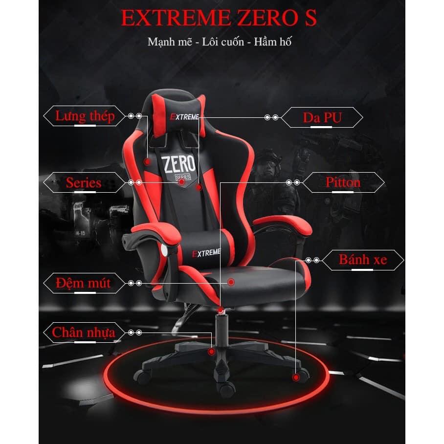 Ghế gaming EX ZERO S , đủ màu, nâng hạ ngã lưng 150 độ, xoay 360 độ.