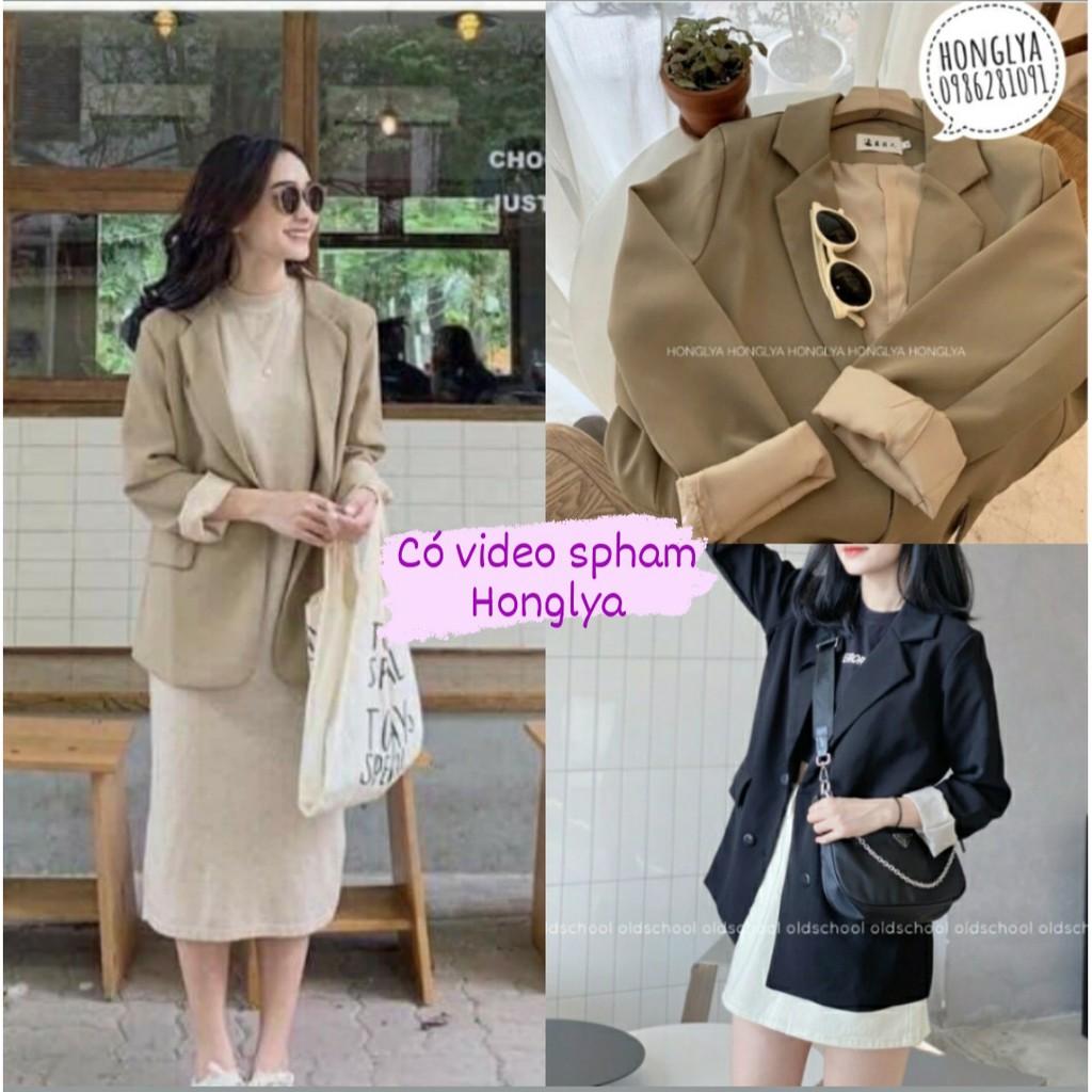 Áo vest 2 lớp phong cách Ulzzang - Blazer màu nâu tây 2 lớp sang chảnh