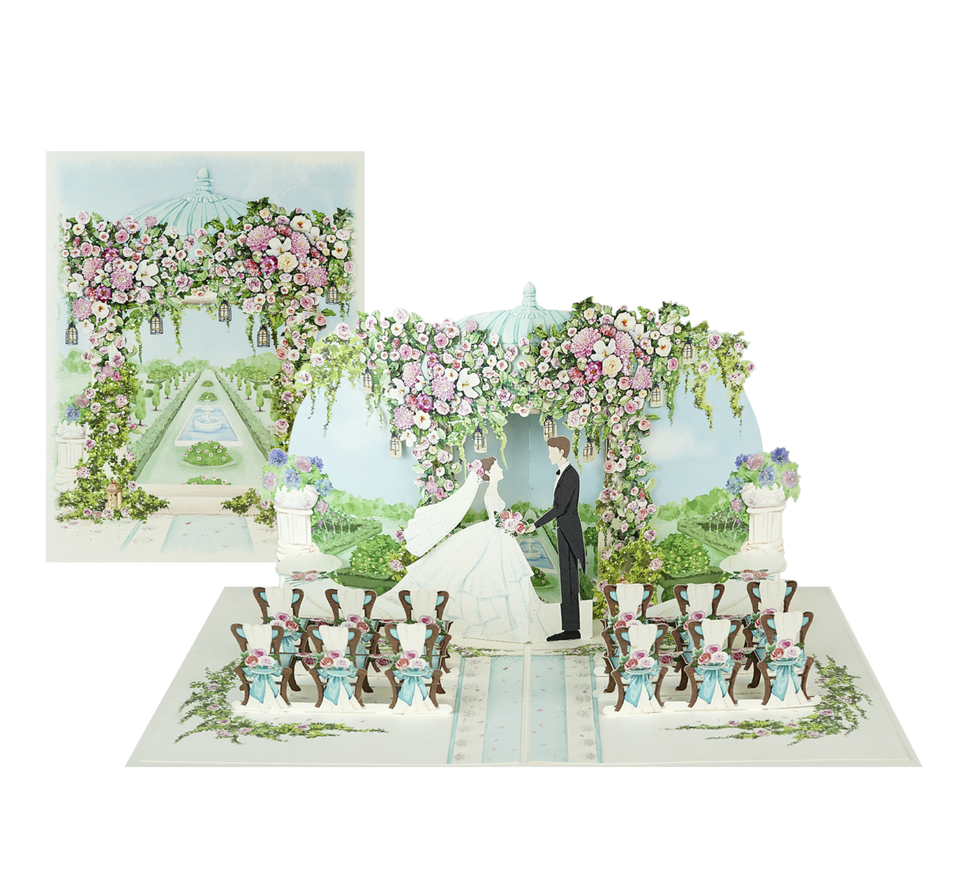 Thiệp 3D Pop Up Lễ Cưới Ngoài Trời – Thiệp Cổng Hoa Đám Cưới, Thiệp Chúc Mừng Wedding Sang Trọng, W15