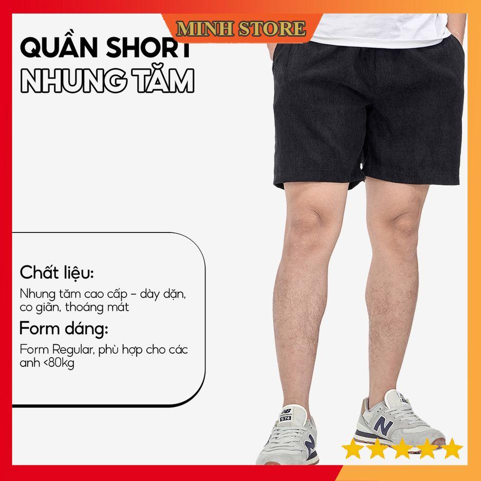 Quần đùi nam phong cách Hàn Quốc chất nhung co dãn, quần short nam thể thao thoáng mát QD06 - MS66