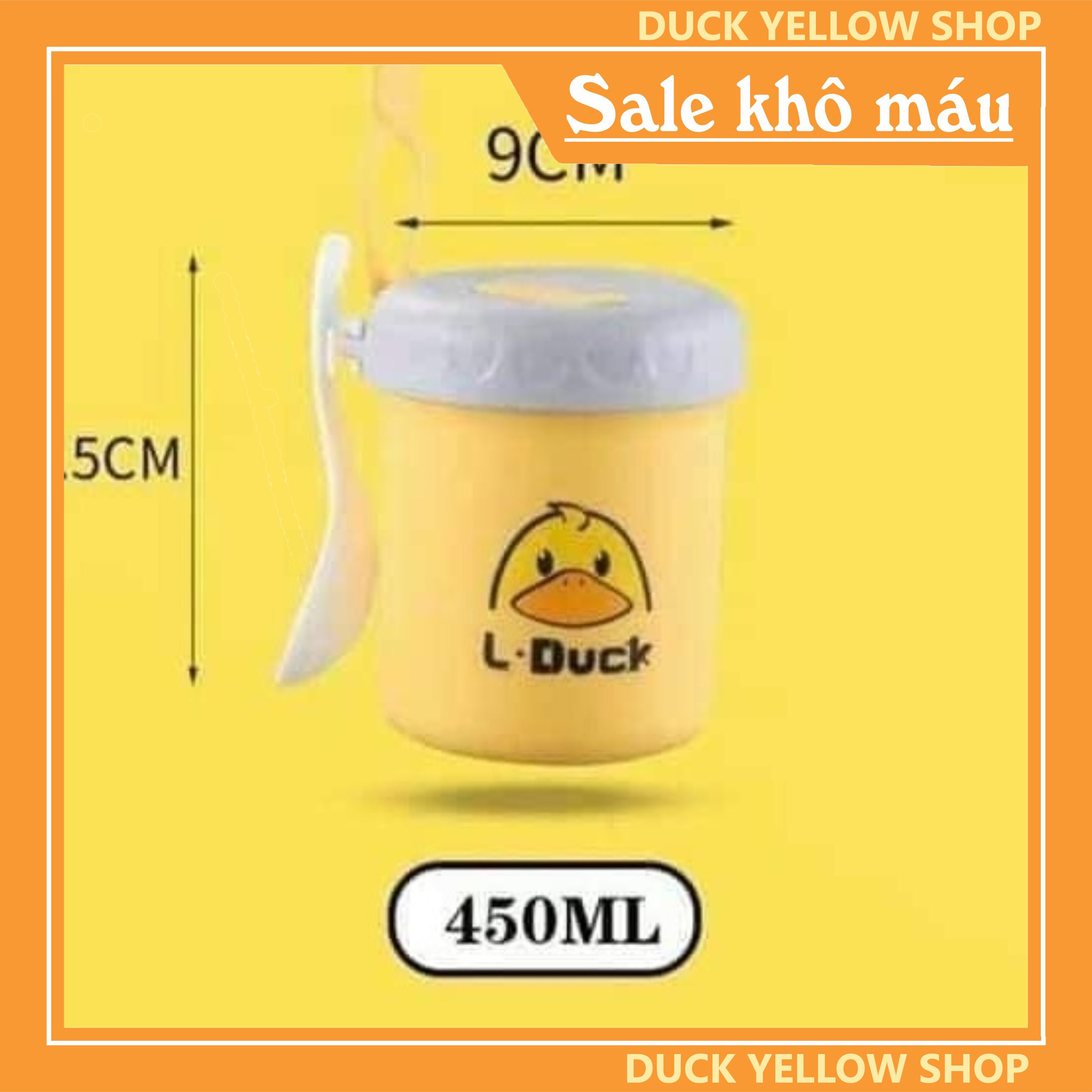 Bình Ủ Cháo Giữ Nhiệt Con Vịt Vàng 450 ml Giữ Nhiệt 6-8 Giờ