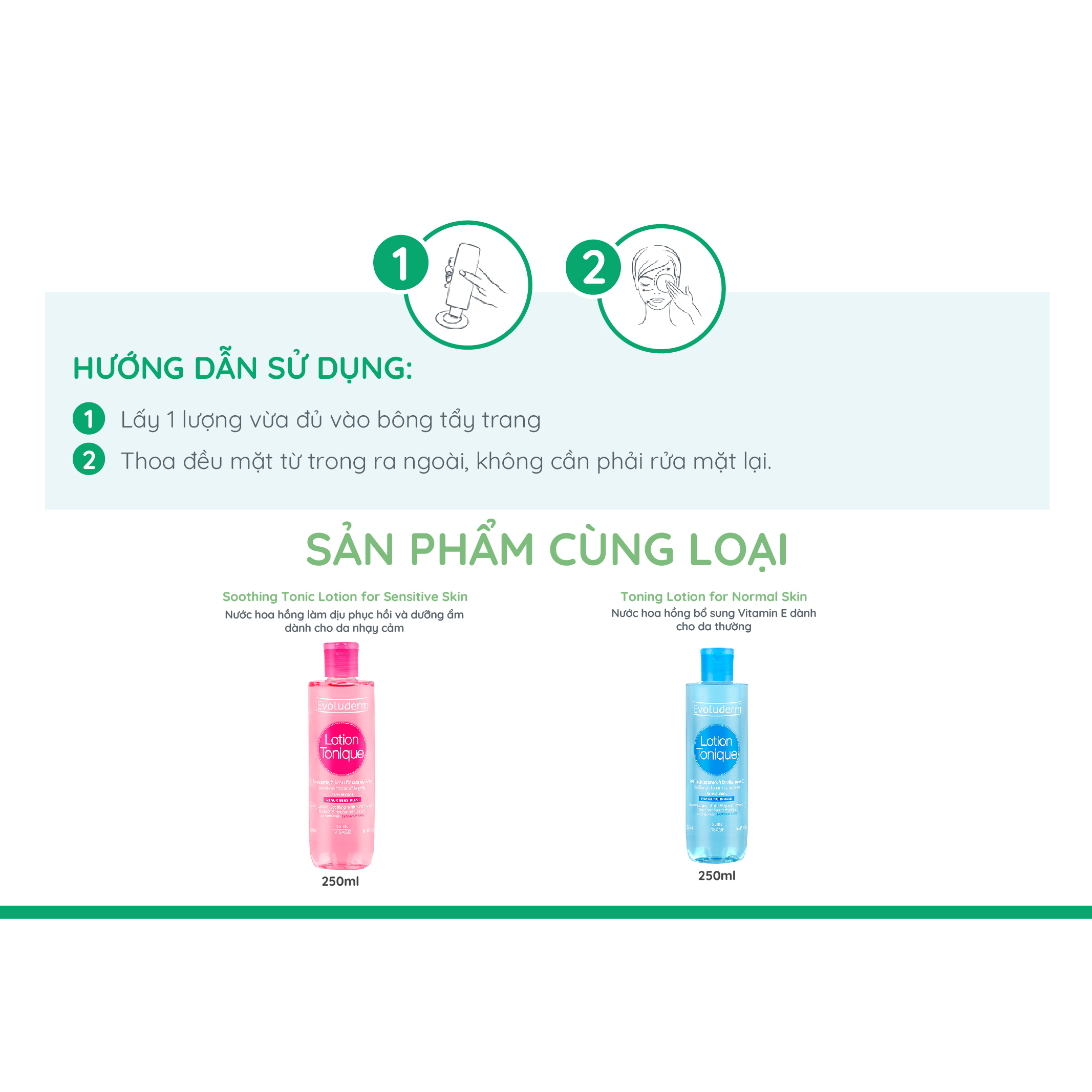 Nước hoa hồng Evoluderm se khít lỗ chân lông, dưỡng ẩm & làm sạch 250ml