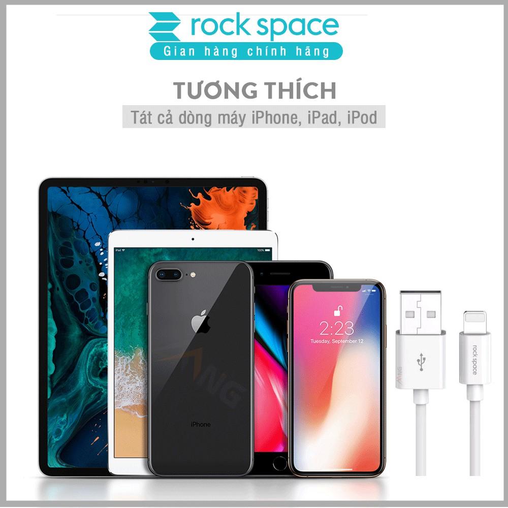 Dây cáp sạc nhanh Rock space S08 dành cho Iphone, sạc nhanh, ổn định, không nóng máy, 1M - Hàng chính hãng 