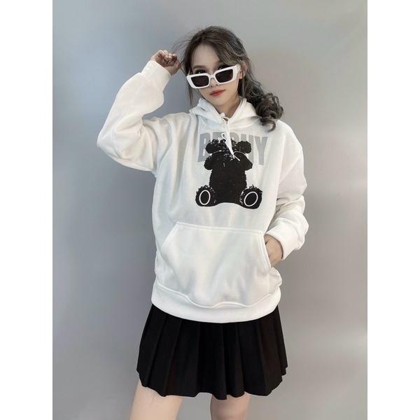 Áo khoác chui đầu hoodie nỉ ngoại tay phồng AN627 unisex ulzzang nam nữ