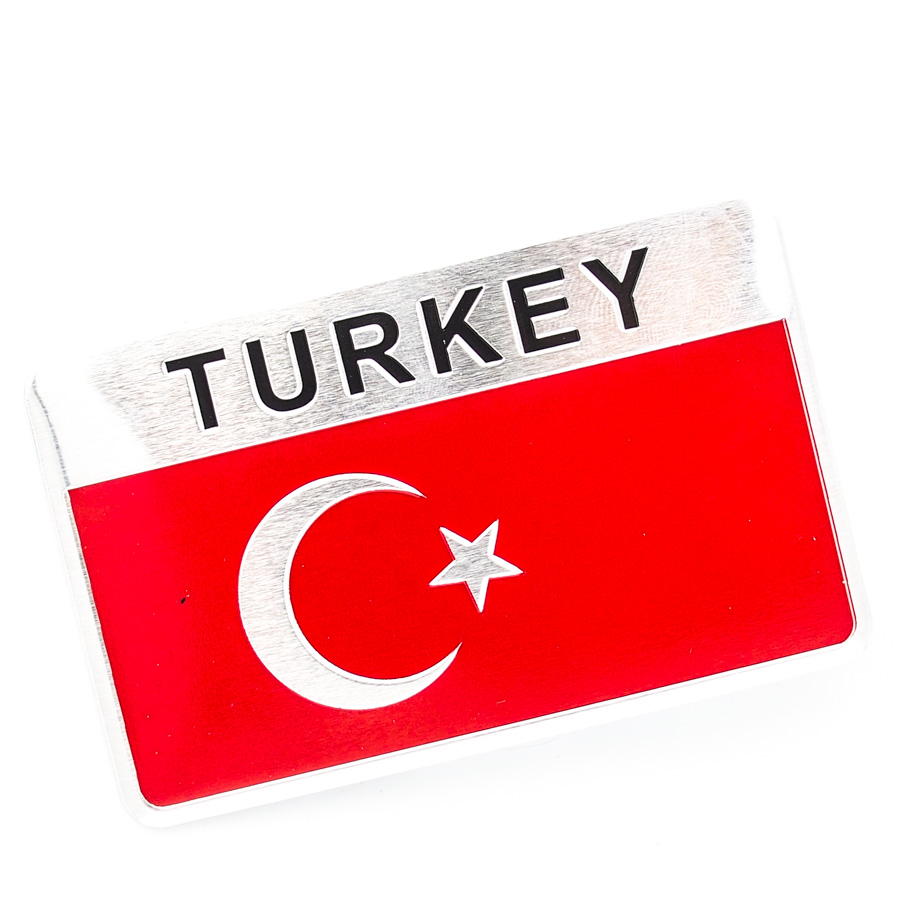 Sticker hình dán metal cờ Thổ Nhĩ Kỳ Turkey