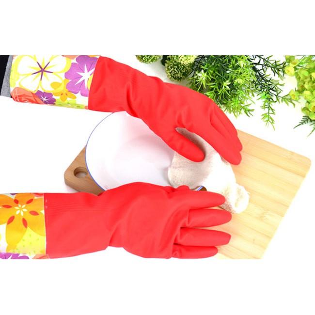 GĂNG TAY CAO SU RỬA BÁT LÓT NỈ