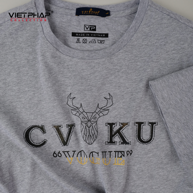 Áo Thun Tròn Cao Cấp VIỆT PHÁP / Form Unisex- Chất liệu cotton co dãn thấm hút mồ hồi tốt 7803