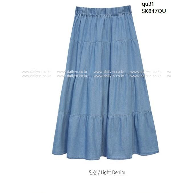 SK759 CHÂN VÁY JEAN TẦNG
