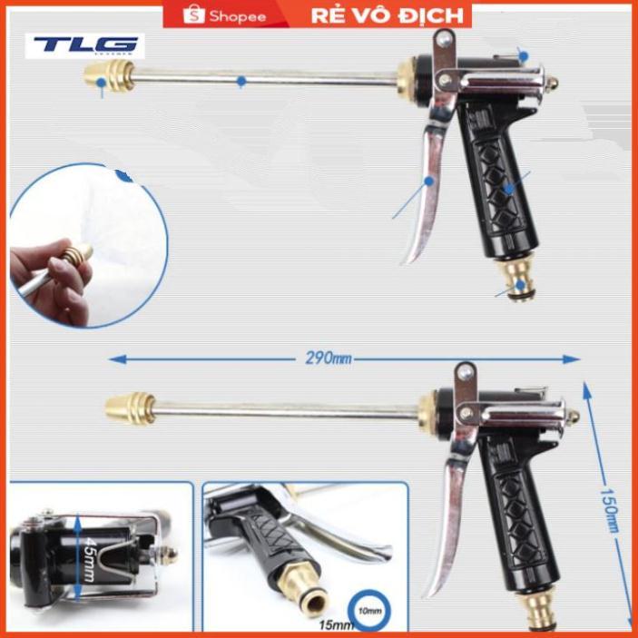 Bộ dây vòi xịt nước rửa xe, tưới cây . tăng áp 3 lần, loại 20m 206318 đầu đồng,cút,nối đen+ tặng đai