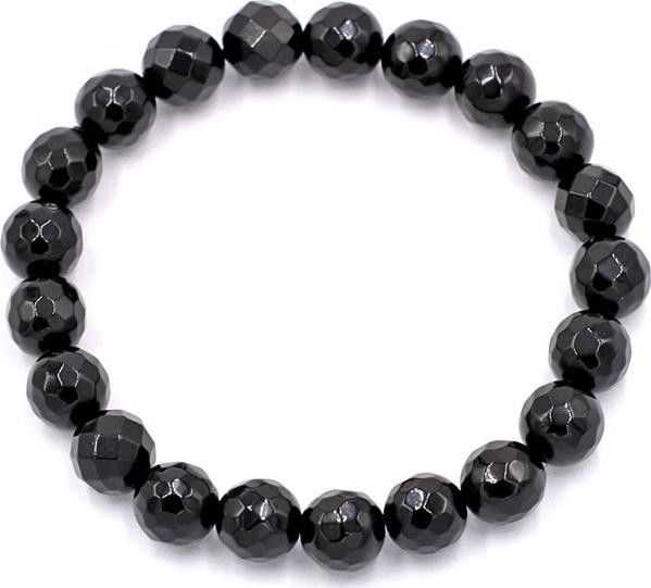 Vòng đeo tay chuỗi hạt đá thạch anh Đen cắt giác 8 ly 21 hạt - Chuỗi hạt đeo tay đá phong thủy - Sản phẩm phong thủy có kích thước nhỏ phù hợp cho nữ