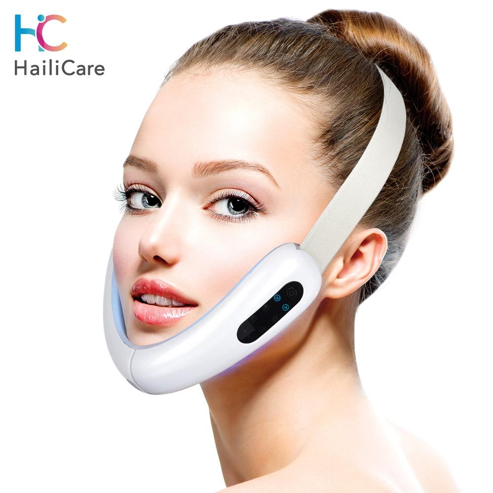 Cằm V-Dòng Lên Nâng Dây Căng Da Mặt Thiết Bị Máy Đỏ Đèn LED Màu Xanh Dương Quang Trị Liệu Mặt Giảm Béo Rung Máy Mát Xa V Chăm Sóc Da Mặt