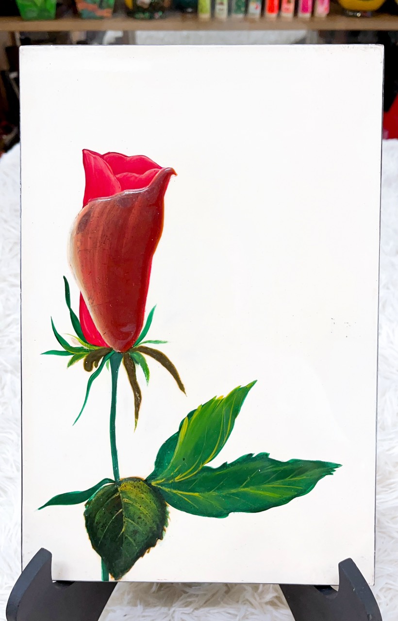 Tranh sơn mài cao cấp vẽ hoa nhiều màu sắc đa dạng mẫu mã size 20x30 cm