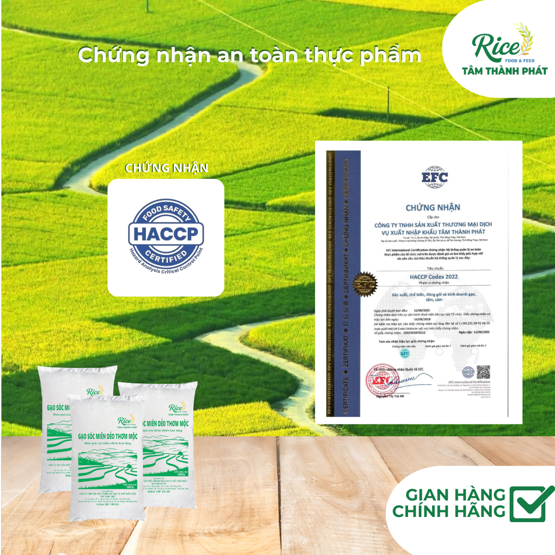 10KG GẠO SÓC MIÊN DẺO THƠM MỘC - HIỆU CON GÀ