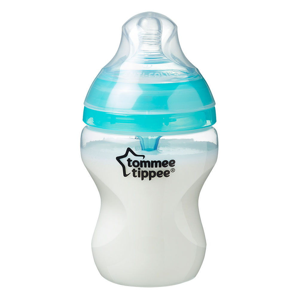 Bình sữa siêu chống đầy hơi kèm báo nhiệt Tommee Tippee Advanced Anti-Colic 260ml, núm ty đi kèm 0-3 tháng