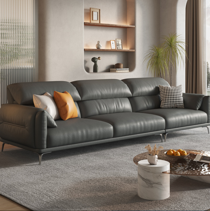 Sofa băng tay bọc da cao cấp Juno Sofa HDCT-04