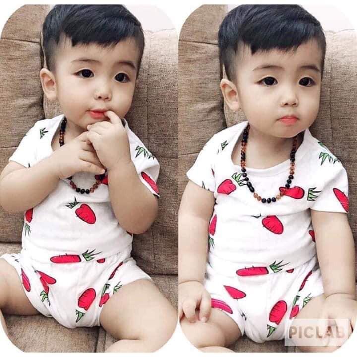 Bộ cotton thông hơi cho bé sơ sinh đến 15kg